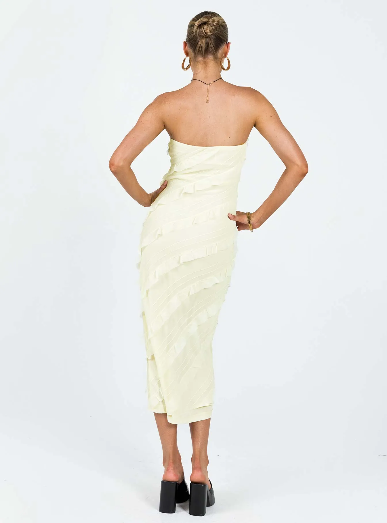 Baylie Maxi Dress Yellow Batiste Glow Bead Work