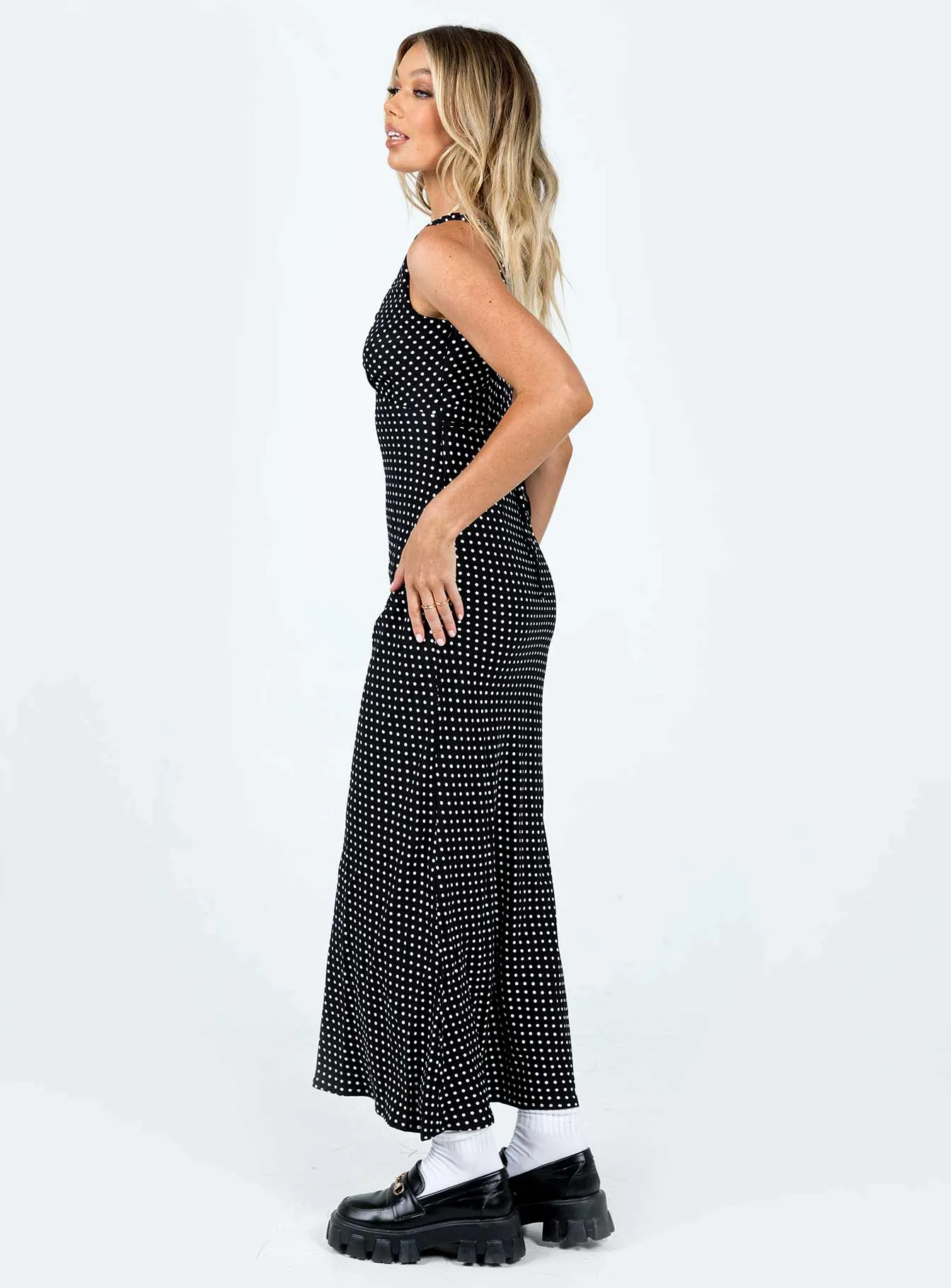 Noon Glow Agate Glow Nellie Maxi Dress Black Polka Dot