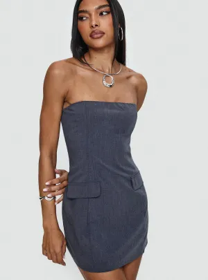 Beat Warm Comfortable and breezy mini Langdon Strapless Mini Dress Charcoal