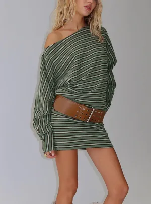 Stage Vibe Hot Style Salley Long Sleeve Mini Dress Stripe