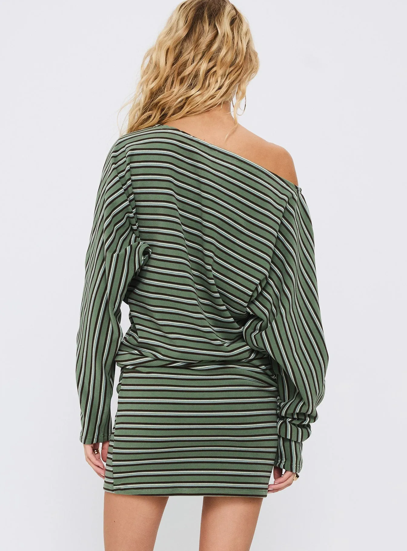 Salley Long Sleeve Mini Dress Stripe Bar Hopping Fresh Style