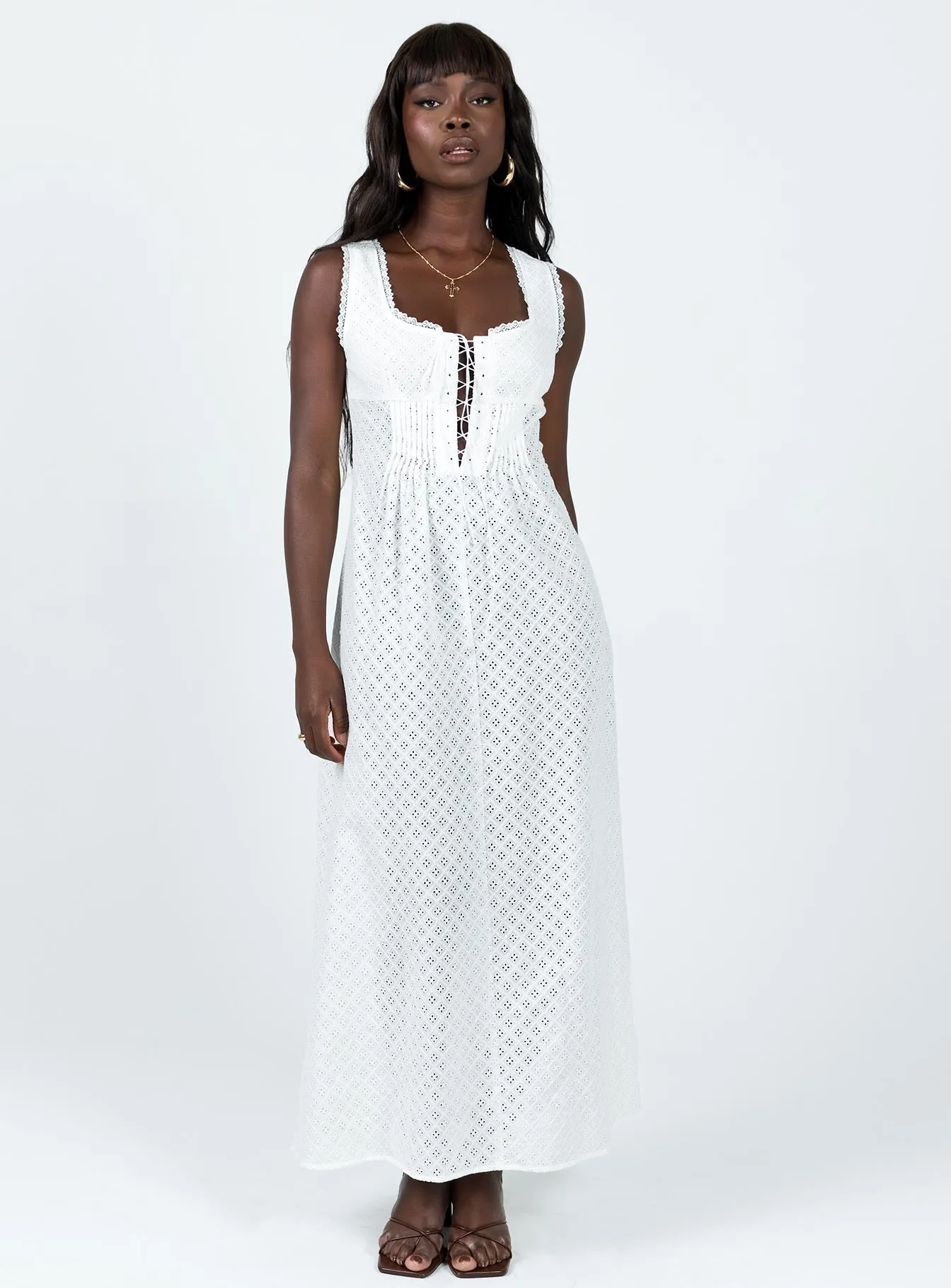 Plaza Glow Bold Hue Eason Maxi Dress White