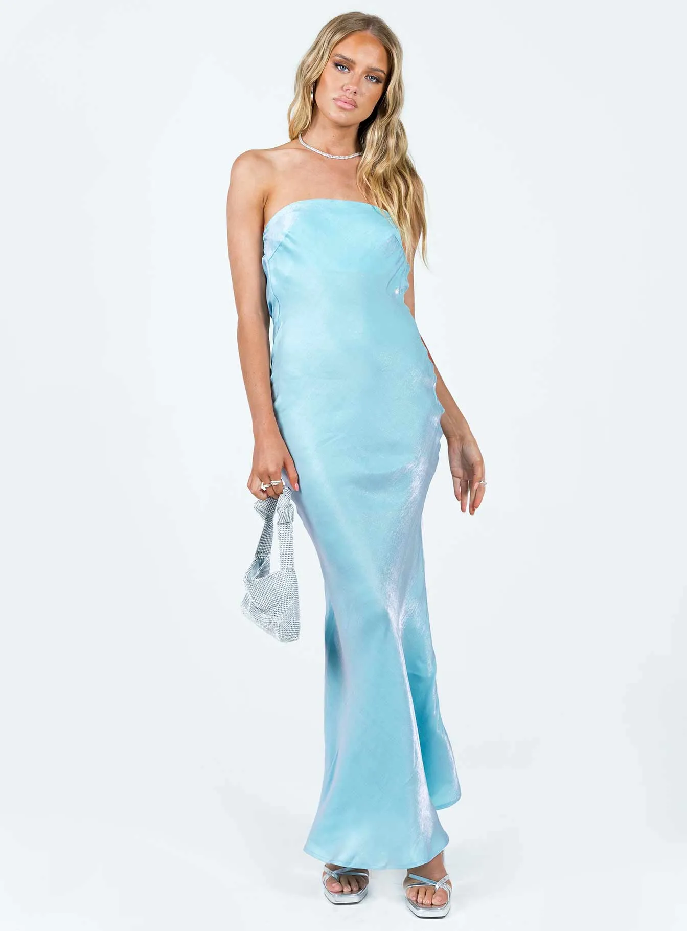 Haley Maxi Dress Blue Soft Pink