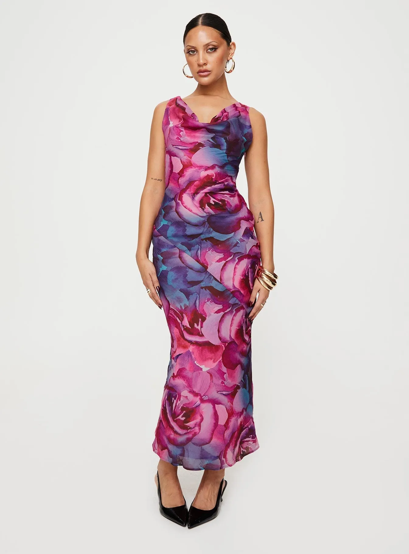 Crepe Soft Simple yet chic long dress Philomena Maxi Dress Multi