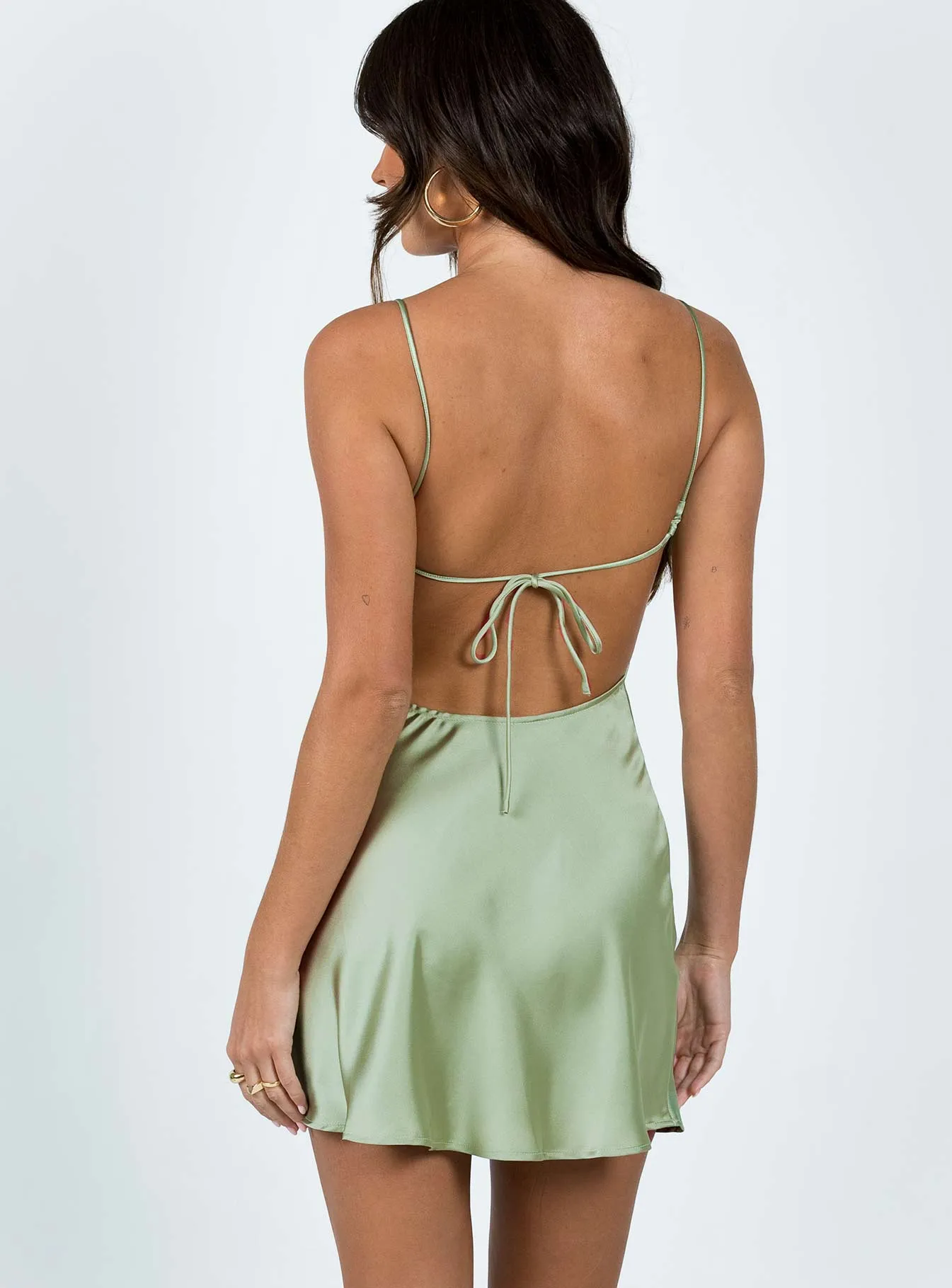 Clemence Mini Dress Sage Flirty summer piece Playful evening dress