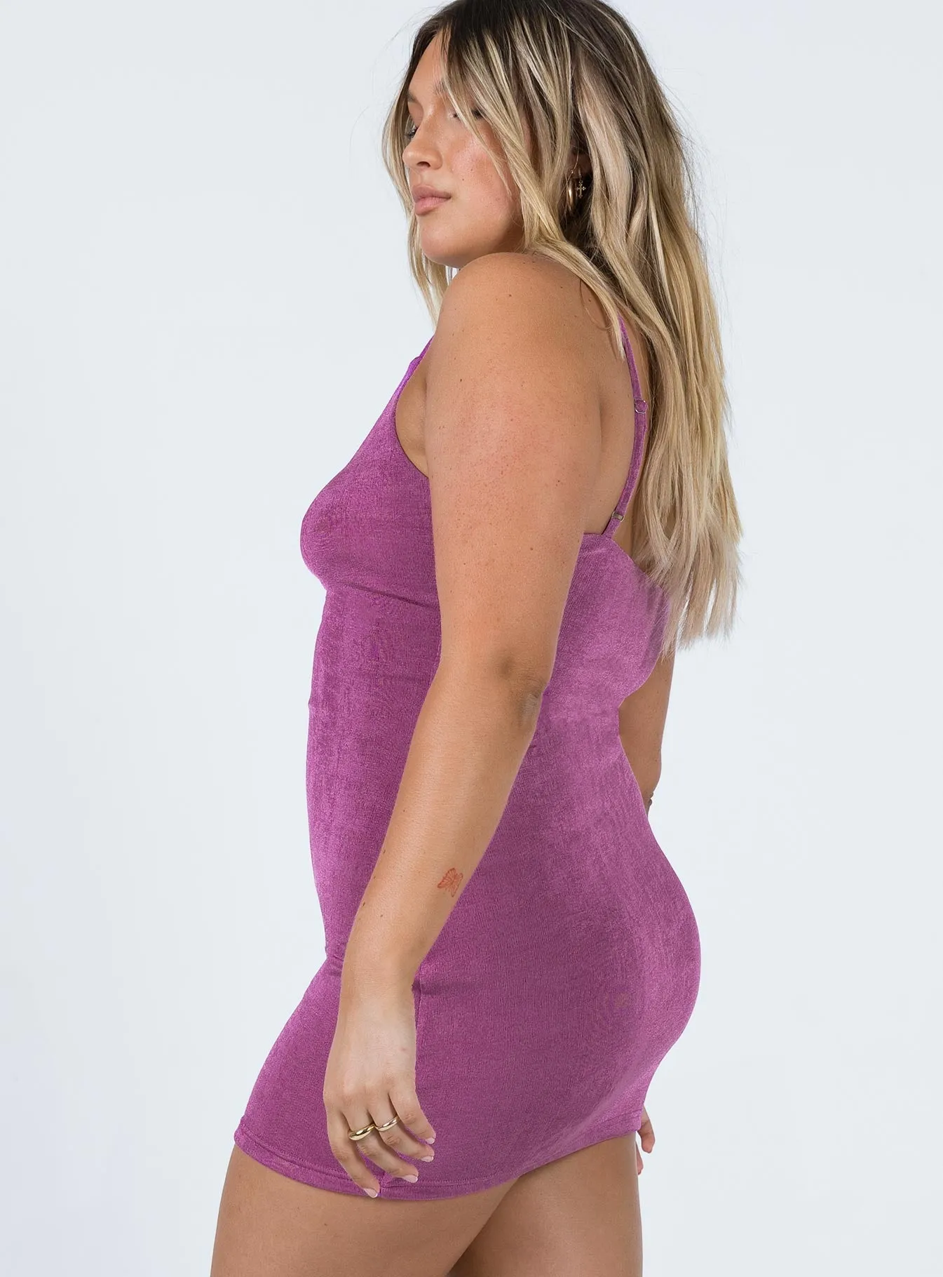 Dream Boat Mini Dress Purple Coquette Feel Shine Glow