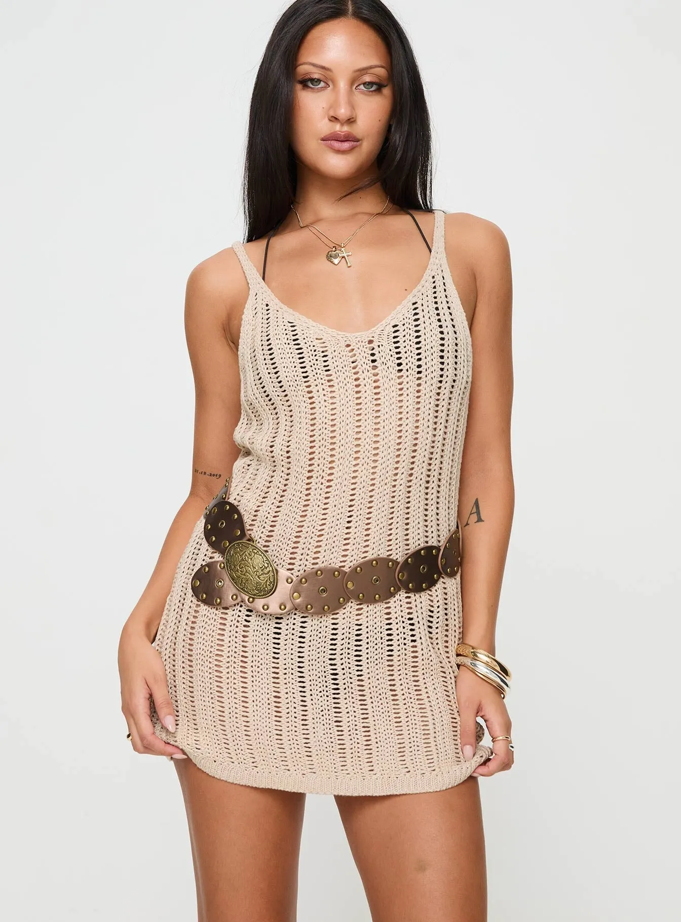 Nikke Mini Dress Brown Scene Fresh