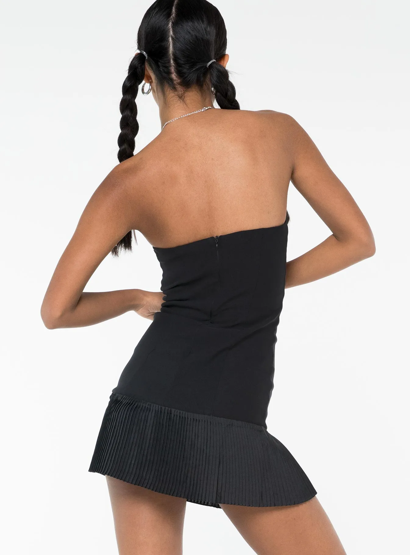 Late Glam Stage Hot Tetlie Strapless Mini Dress Black