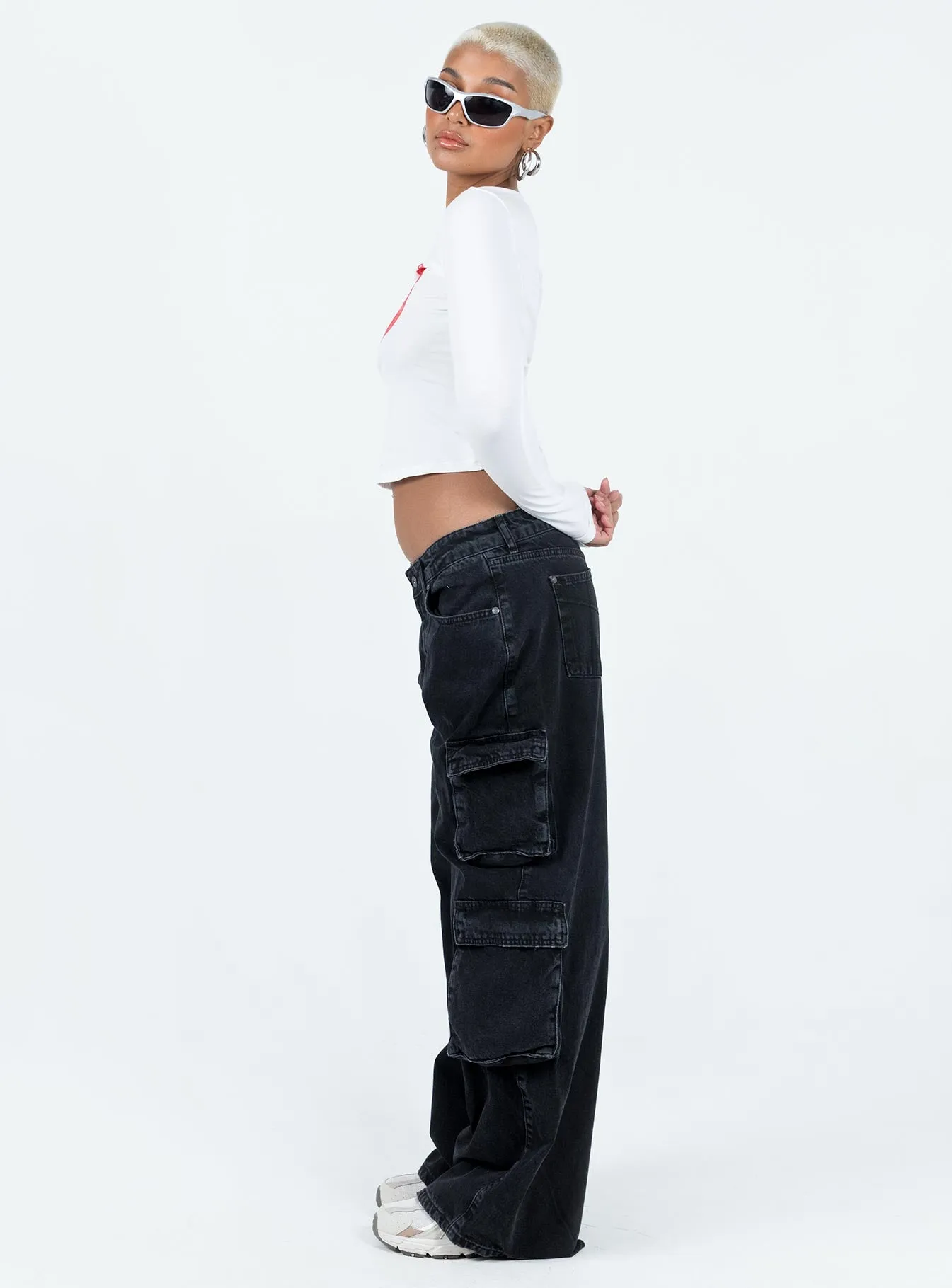 The Ragged Priest Black Combat Jeans Charcoal Evening Stroll Athlete Fit