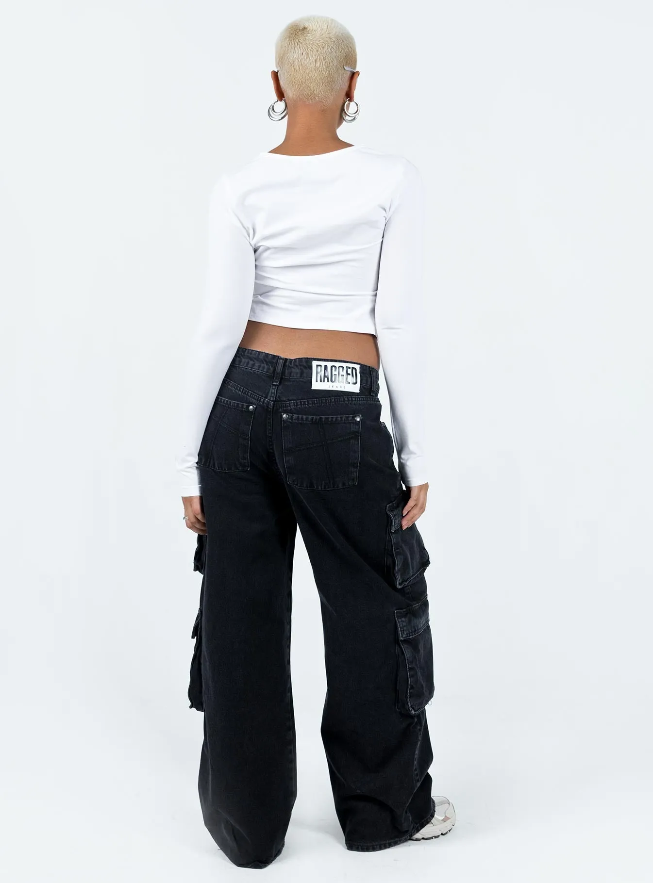 The Ragged Priest Black Combat Jeans Charcoal Recycled Fiber Content Comfy Streetwear Fan Music Event