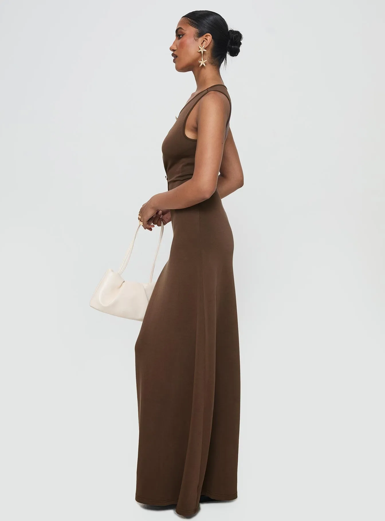 Lantern Glow Beach Gate Sanur Maxi Dress Brown