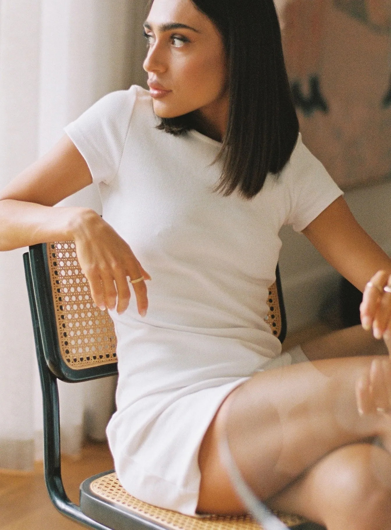 Classic Mini Dress White Boho Style Glow Cool
