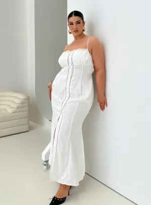 Retro Charm Ematie Maxi Dress White Curve