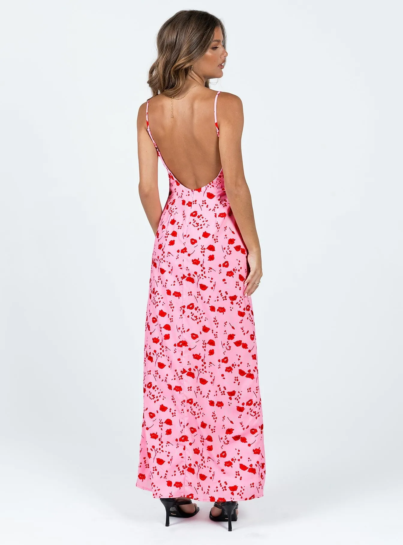 Cherry Dream Maxi Dress Pink Relaxed fit summer gown Jade Glow
