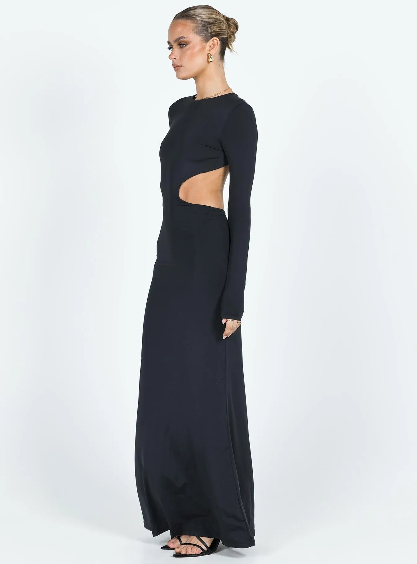 Heuston Backless Maxi Dress Black Urban Glow