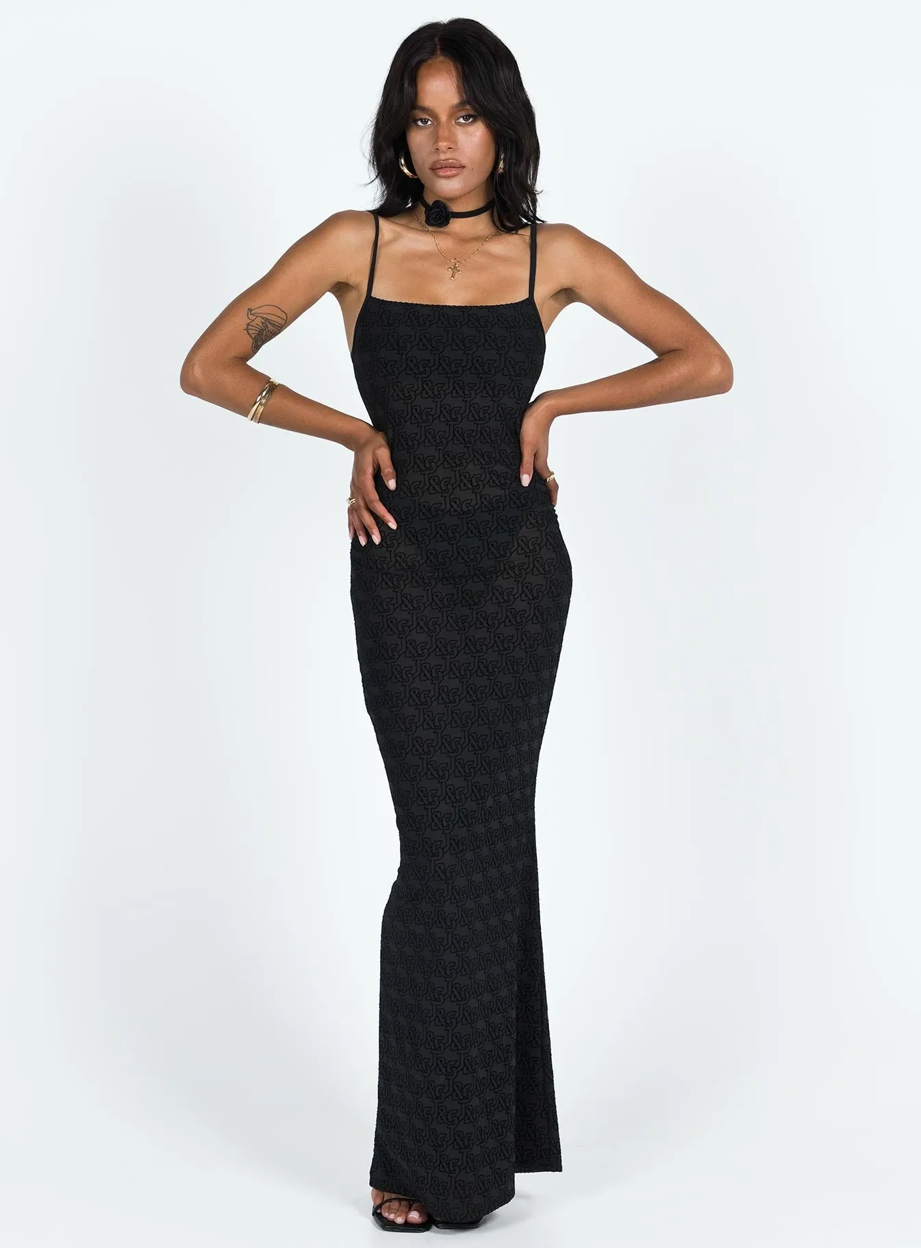 Print Allover Layer Art JGR & STN Abbey Maxi Dress Black