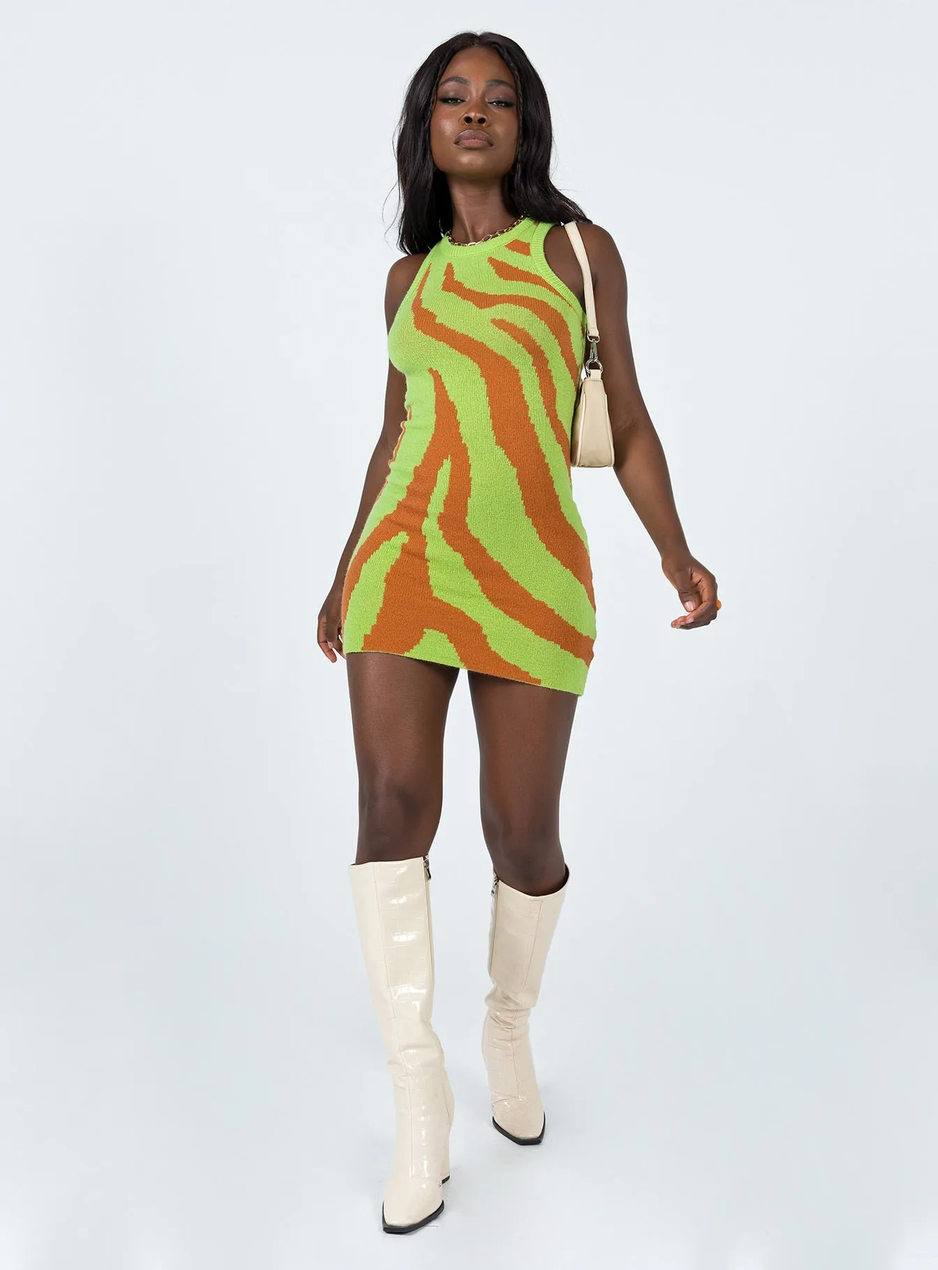 City Chic Felicity Mini Dress Green Multi