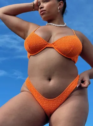 Lolita Bikini Bottoms Orange Curve Non Restrictive Framework Non Slip Elastic