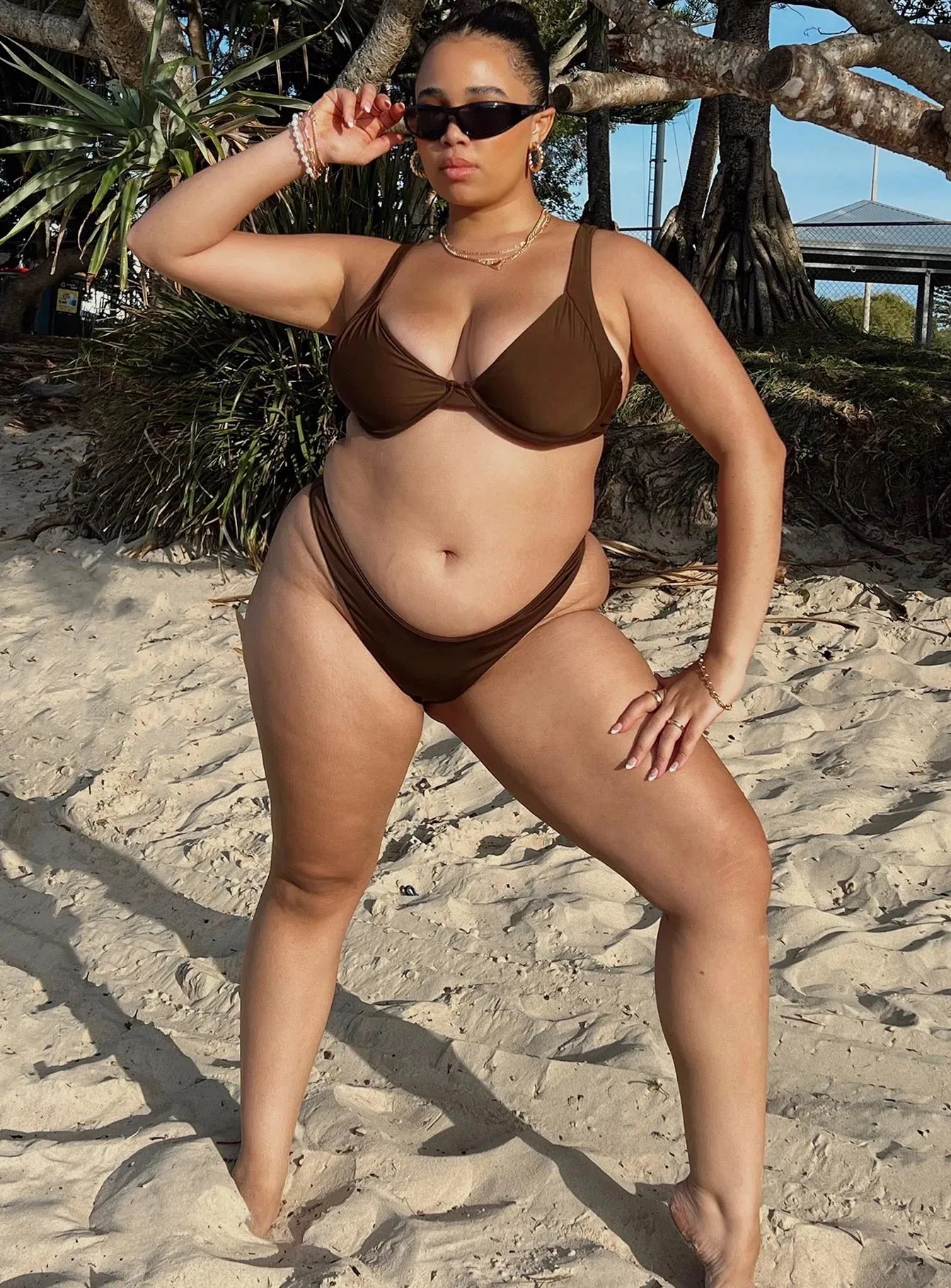 Lolita Bikini Bottoms Brown Curve Ultra Fine Mesh Insert Non Chafing Edges