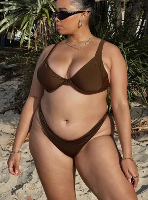 Secure Back Closure Lolita Bikini Bottoms Brown Curve