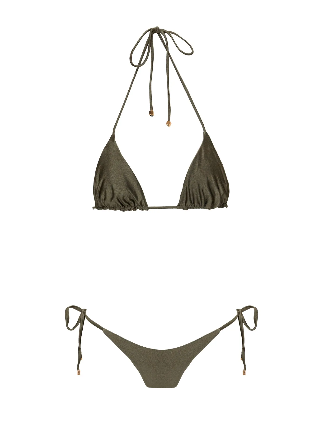 Glora Tie Side Bikini Bottom Olive Reinforced Side Panels