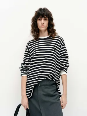 MinimalistStitching Micro Perforation Long Sleeve Wool T-shirts