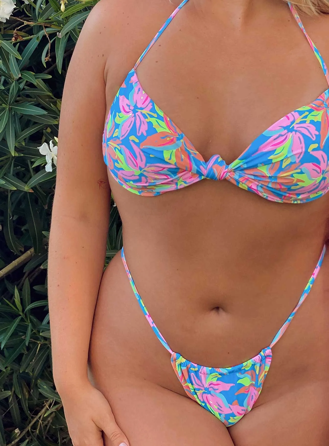 Bianca Bikini Top Blue Multi Wrinkle Resistant Blend