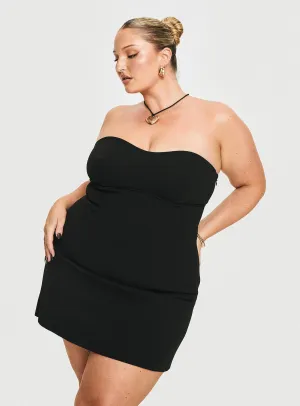 Sexy yet elegant mini Stretchable Fit Simple Sweetheart Mini Dress Black Curve