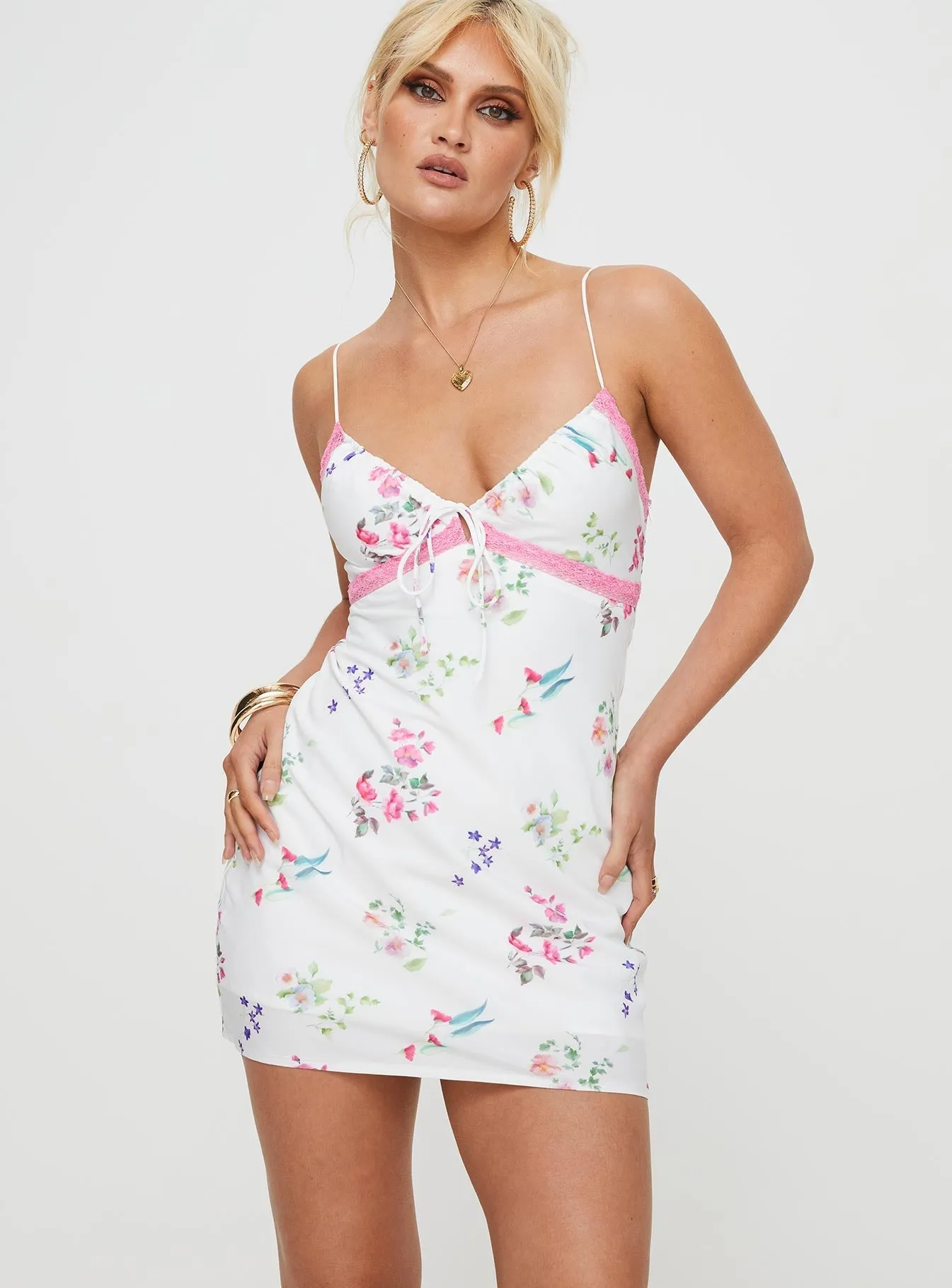 Emilee Mini Dress White / Floral Shine Hot Thermal Insulation Layer