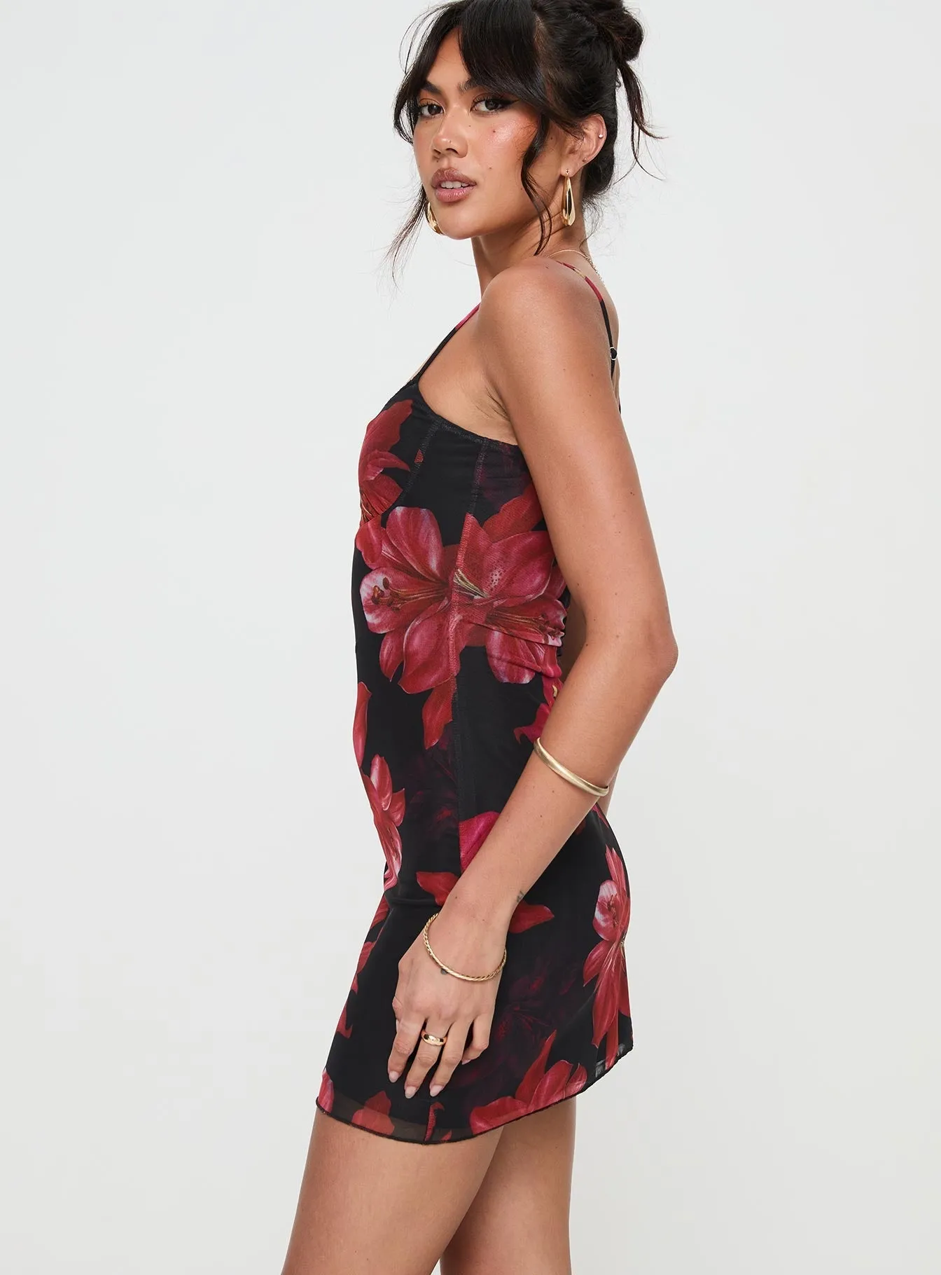Kellers Mini Dress Black Floral Tall City Star