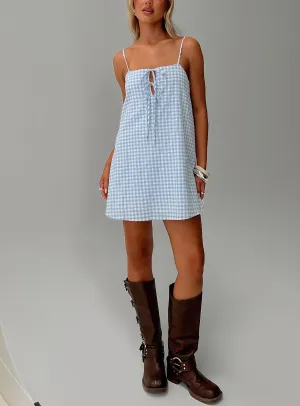 Show Chic Sleek Wear Lily Of The Valley Mini Dress Blue