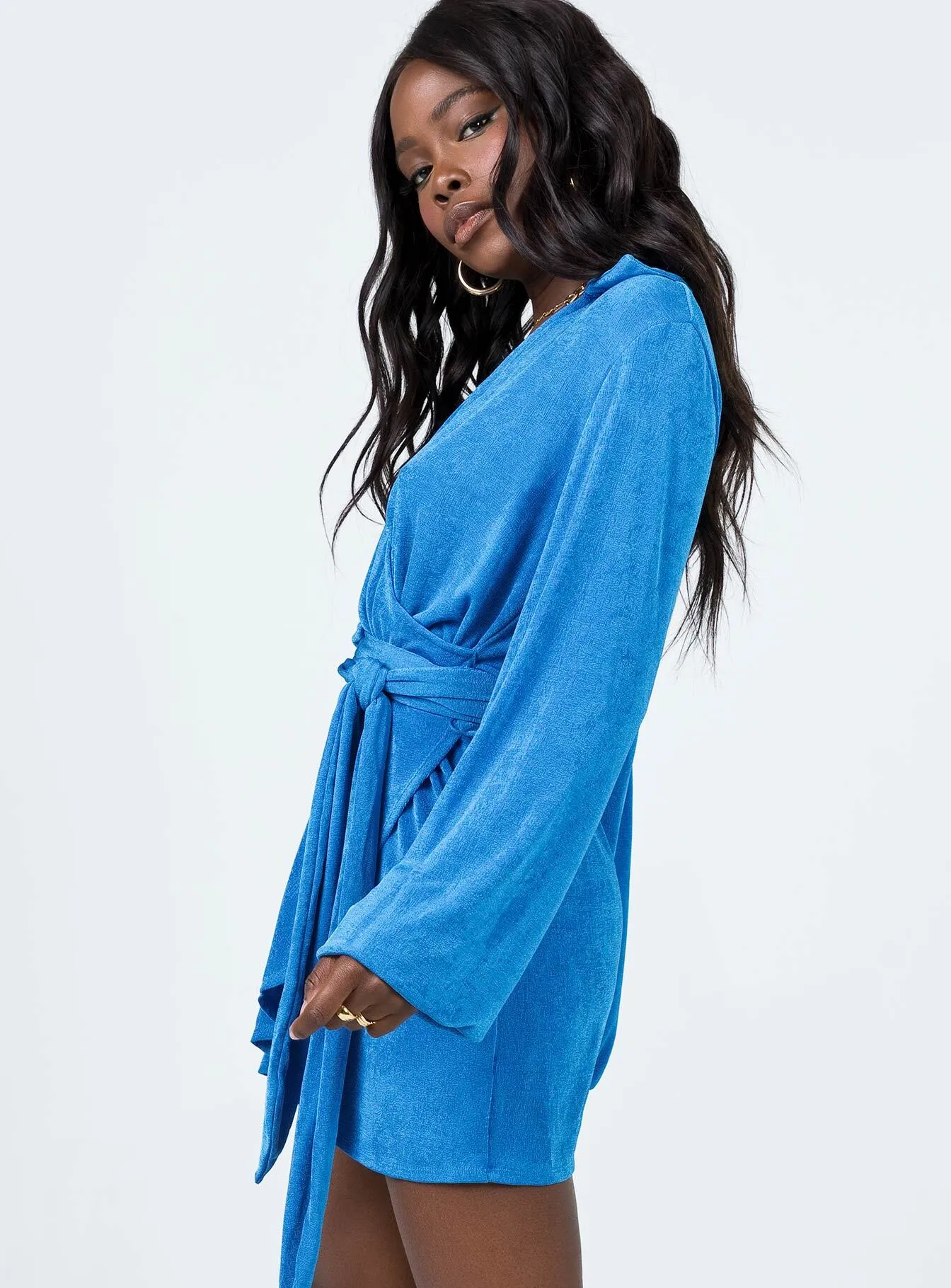 Party Time Mini Dress Blue Glam Power Eco Friendly Material