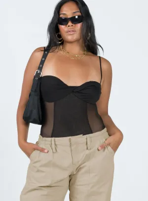 Modern Gym Everyday Relaxed Dagallo Mesh Bodysuit Black