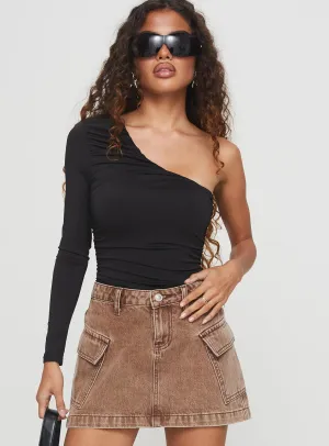 Bold Traveler Envi One Shoulder Bodysuit Black
