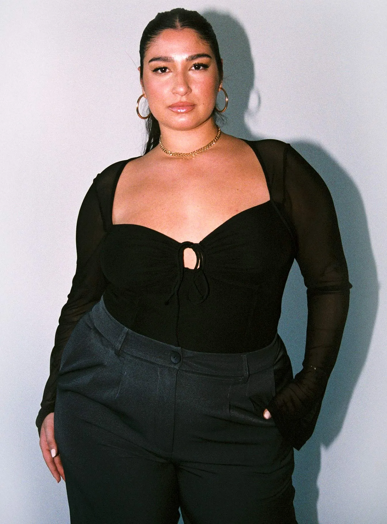 Smart Indoor Jacob Long Sleeve Bodysuit Black Curve