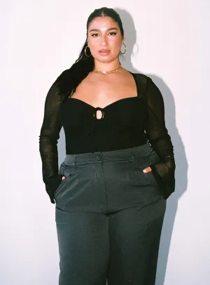 Jacob Long Sleeve Bodysuit Black Curve Sharp Guest