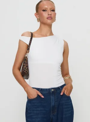Miyako Bodysuit White Charming Basic Festival Smart