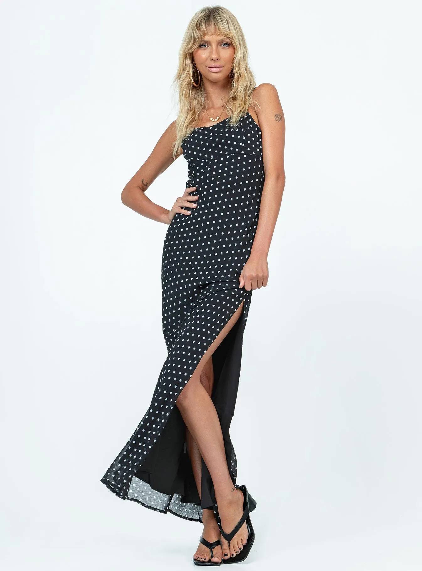Rail Glow Lantern Arm Parnham Maxi Dress Black / White