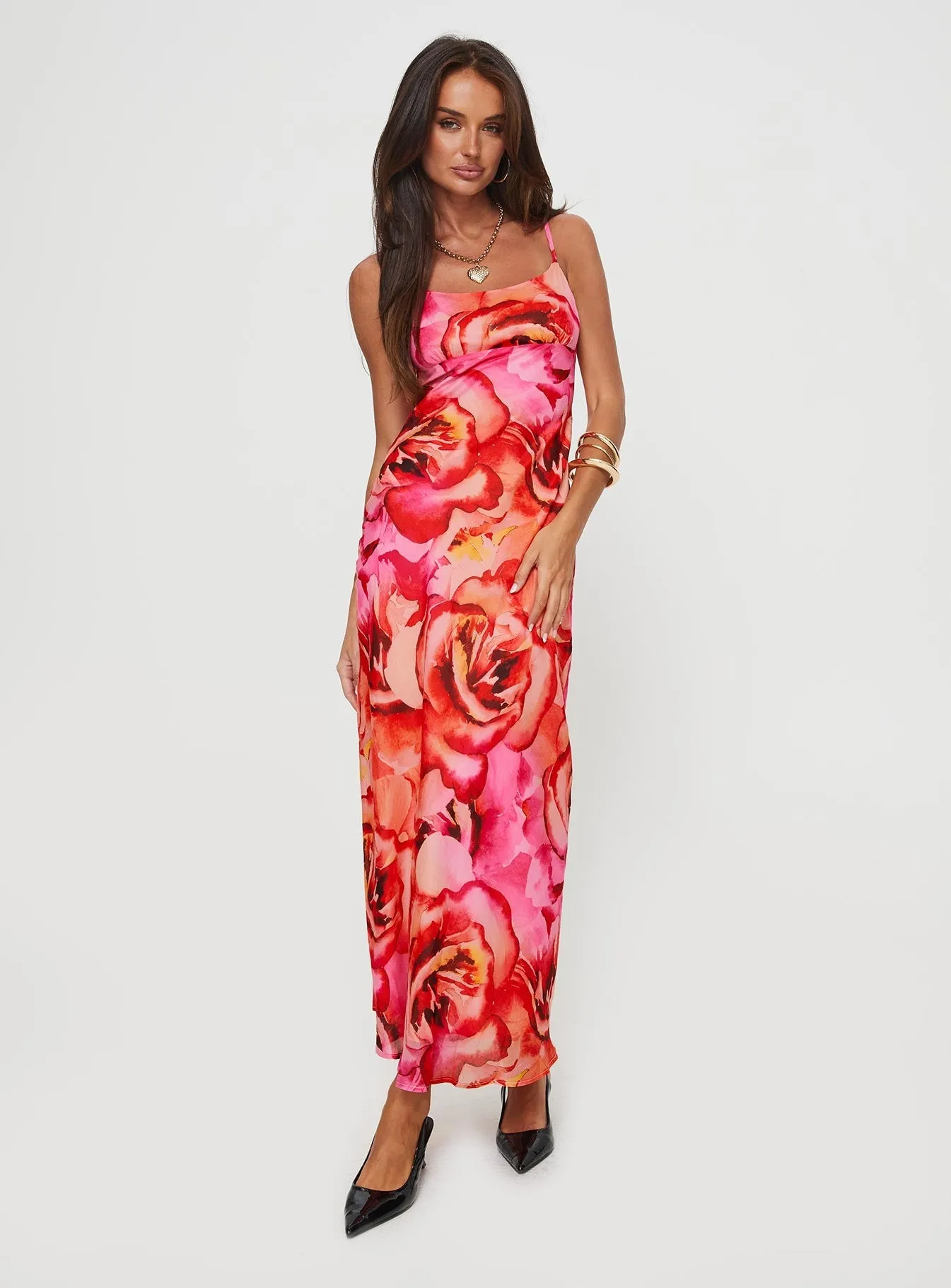 Sersi Maxi Dress Multi Cherry Bloom The elegant cut of this dress highlights your figure while offering plenty of room to move