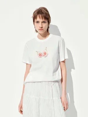 Comfort Style Fruit Print Cotton T-shirt