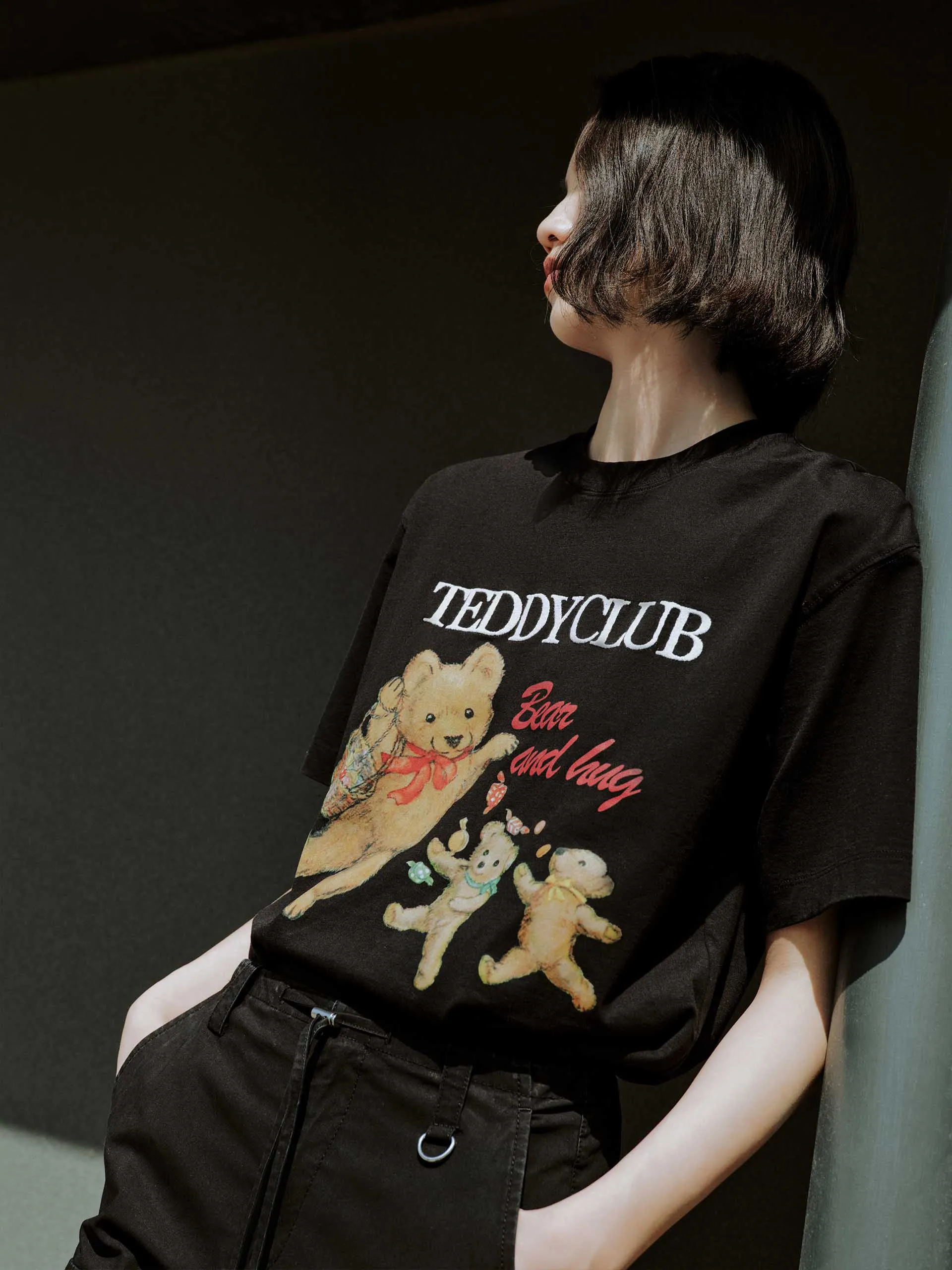 Comfy Comfort Casual Look Wear Vintage Cartoon Print Cotton T-shirt