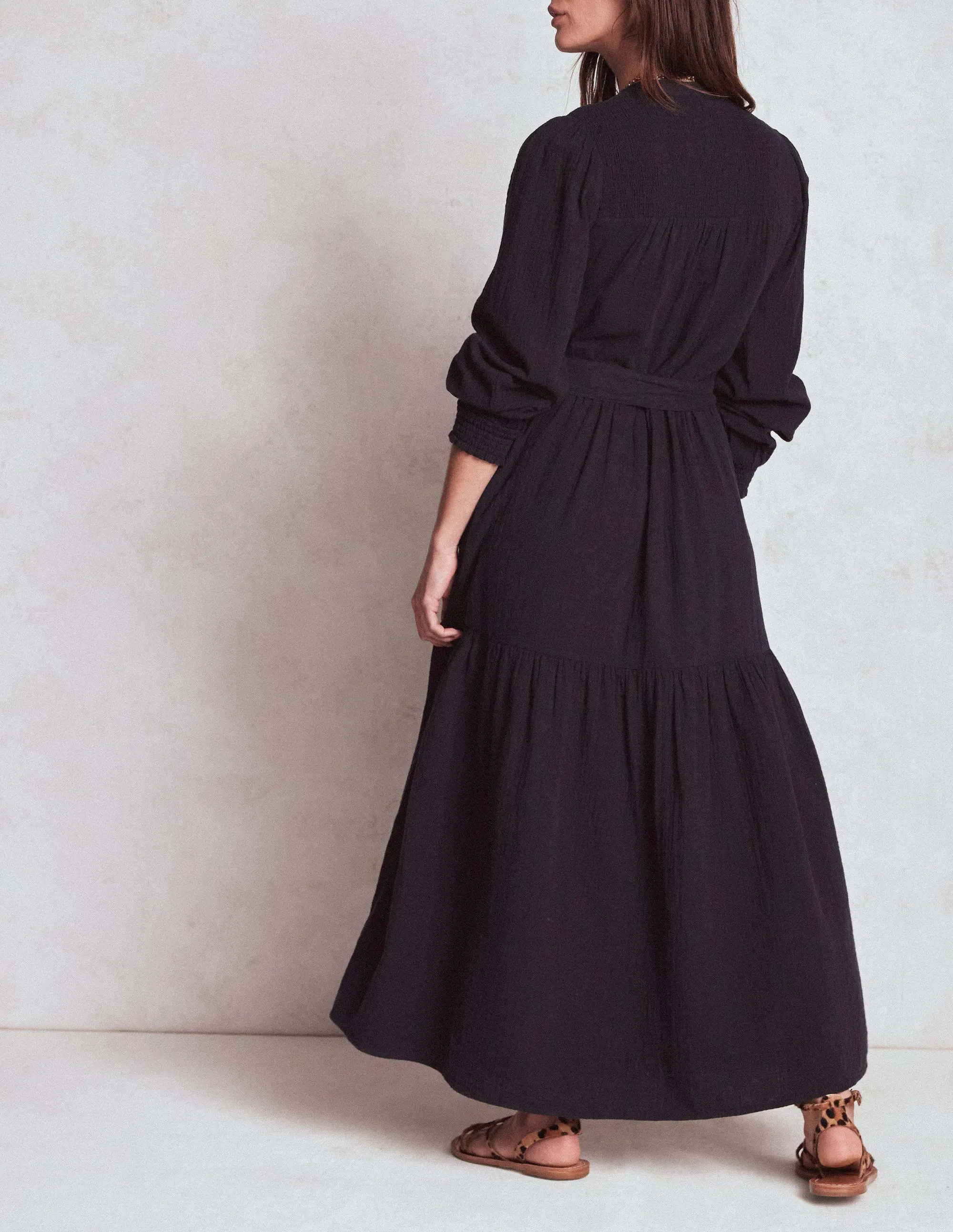 Crystal Light Cecily Double Cloth Midi Dress-Midnight Blue