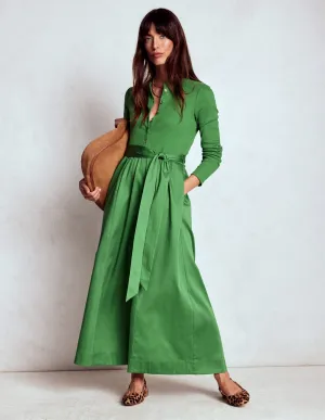 Sophisticated Wear Button Detail Mix Dress-Fairway