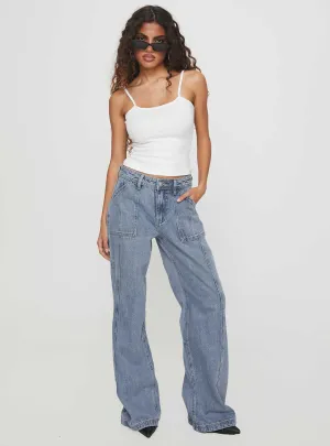 Big Reputation Jeans Light Blue Wash Simple Fashion Softened Fabric