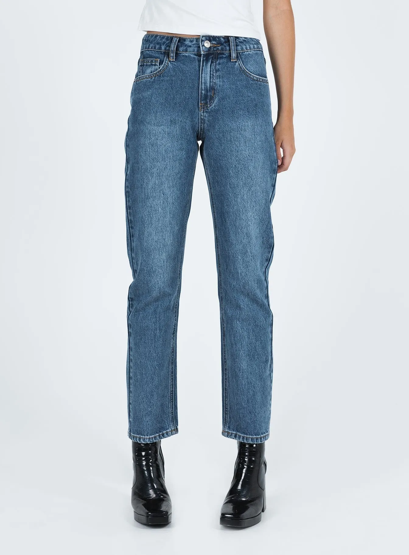 Noakes Jeans Mid Wash Denim Secure Closure System