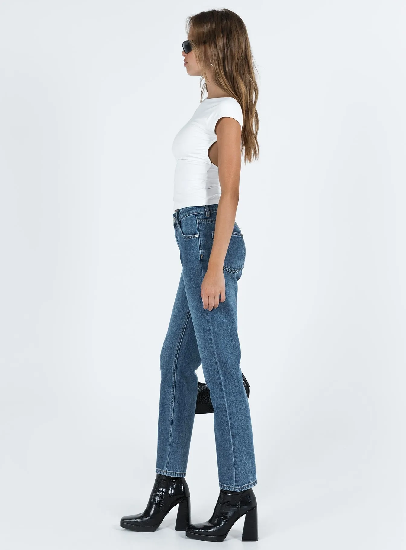 Stretch Free Fit Noakes Jeans Mid Wash Denim