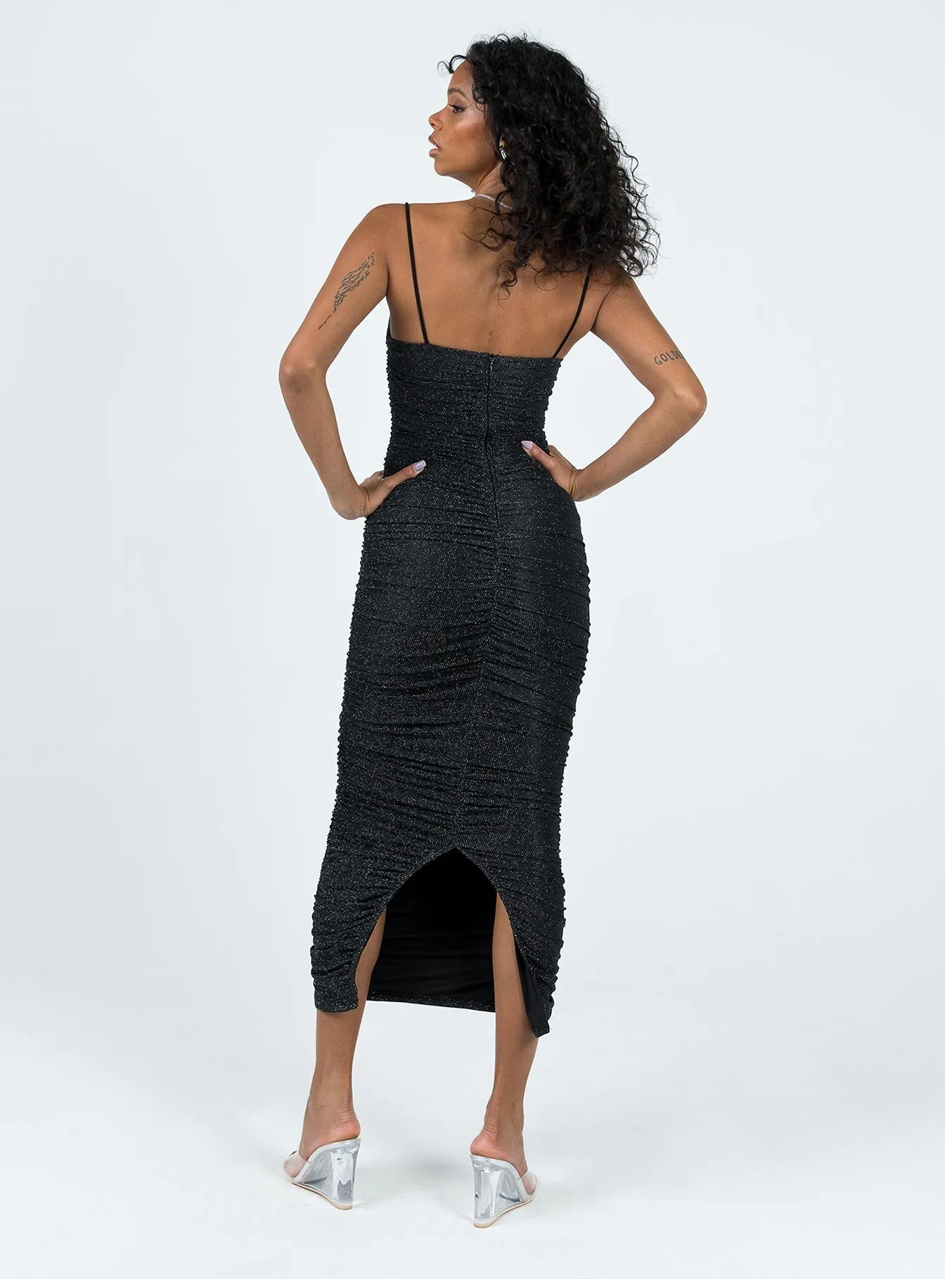 Reeva Maxi Dress Black Dune Path Romantic evening dress
