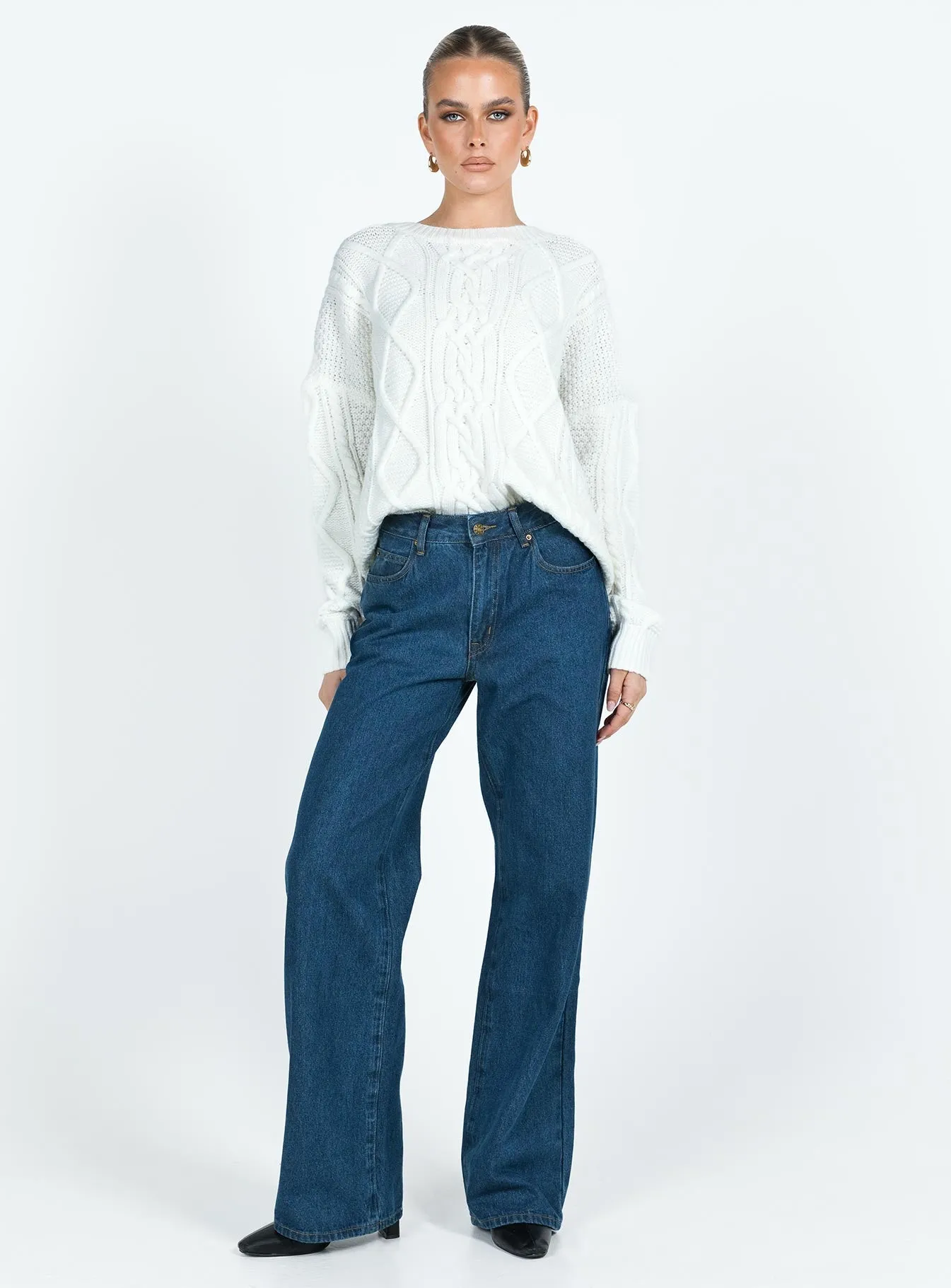 Top Model Low Rise Straight Leg Jeans Dark Denim All Rounder