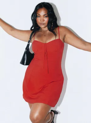 Dare Devil Mini Dress Red Comfortable fit mini Trendy Wearable