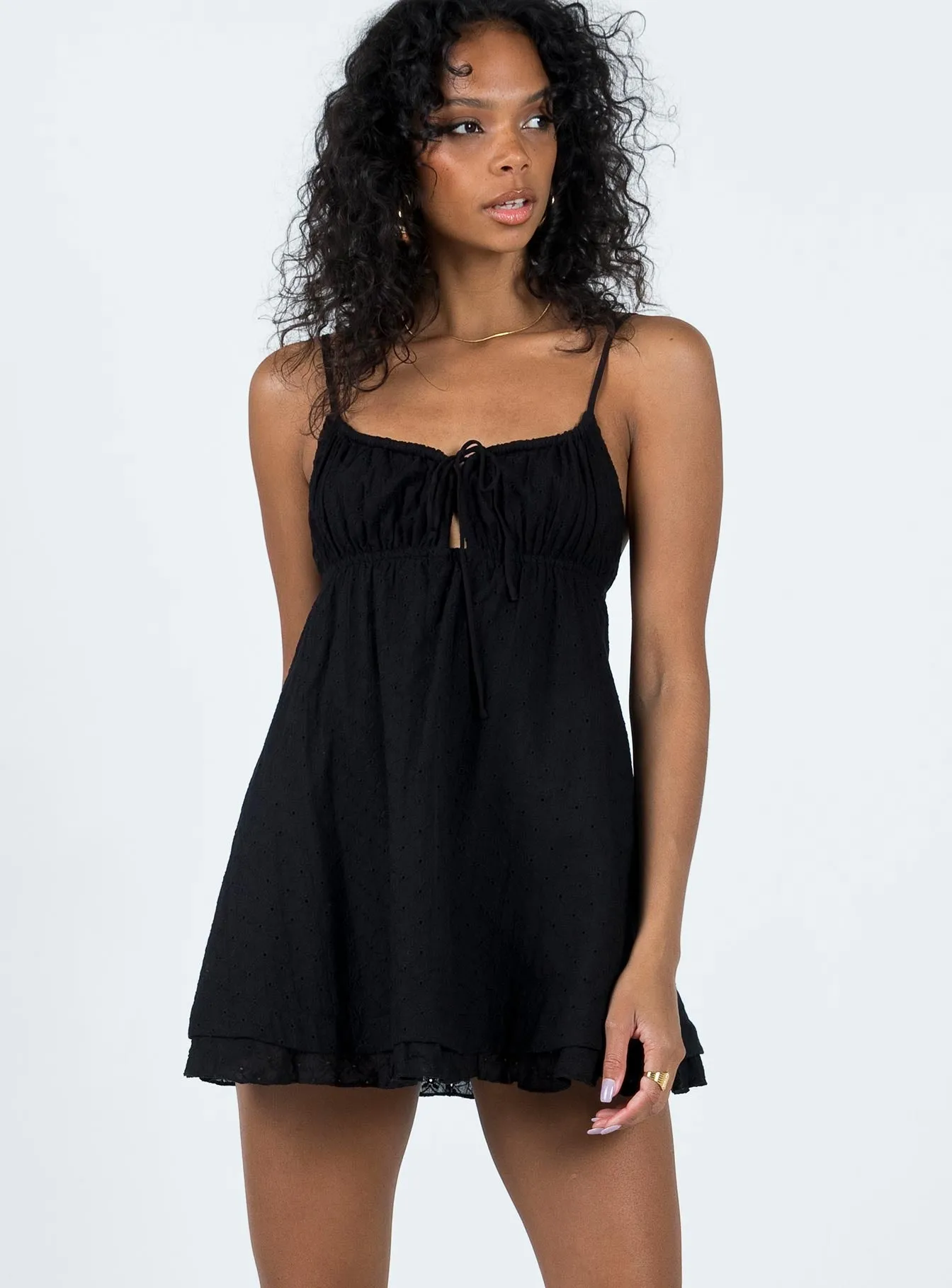 Summer Fashion Scene Hot Empress of Love Mini Dress Black Embroidery